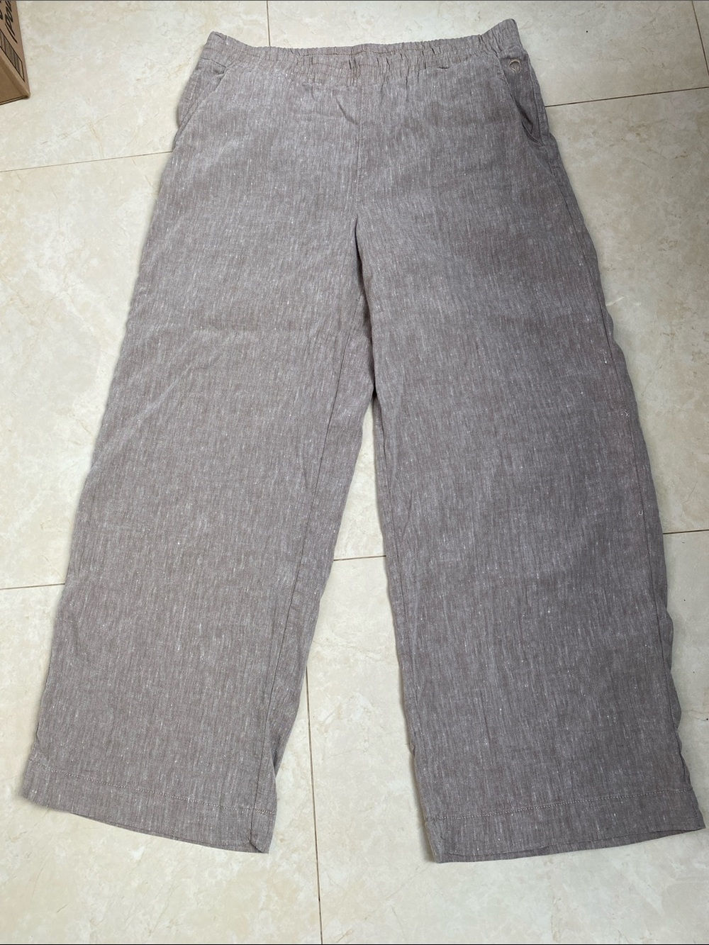 Cream Denmark Linen Blend Wide Leg Pants 44 Light Brown XL